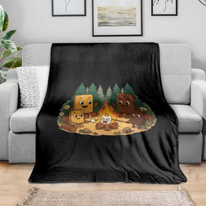 Funny Smores Camping Throw Blanket Marshmallow Chocolate Fire TS12 Print Your Wear