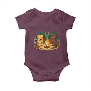 Funny Smores Camping Baby Onesie Marshmallow Chocolate Fire TS12 Maroon Print Your Wear