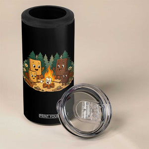 Funny Smores Camping 4 in 1 Can Cooler Tumbler Marshmallow Chocolate Fire TS12 Print Your Wear