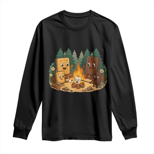 Funny Smores Camping Long Sleeve Shirt Marshmallow Chocolate Fire TS12 Black Print Your Wear