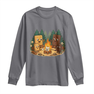 Funny Smores Camping Long Sleeve Shirt Marshmallow Chocolate Fire TS12 Charcoal Print Your Wear