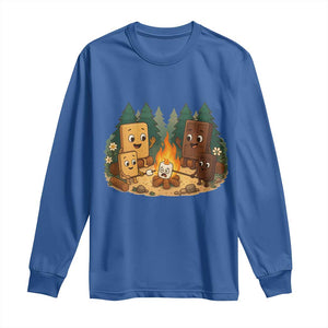 Funny Smores Camping Long Sleeve Shirt Marshmallow Chocolate Fire TS12 Royal Blue Print Your Wear