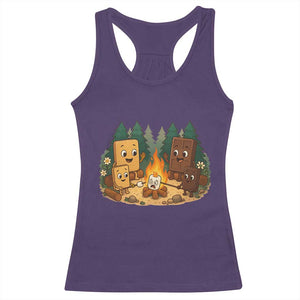 Funny Smores Camping Racerback Tank Top Marshmallow Chocolate Fire TS12 Purple Print Your Wear