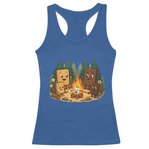 Funny Smores Camping Racerback Tank Top Marshmallow Chocolate Fire TS12 Royal Blue Print Your Wear