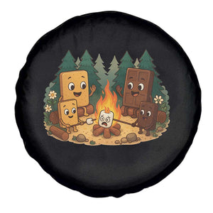 Funny Smores Camping Spare Tire Cover Marshmallow Chocolate Fire TS12 Print Your Wear