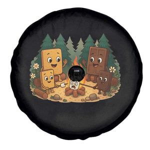Funny Smores Camping Spare Tire Cover Marshmallow Chocolate Fire TS12 Print Your Wear