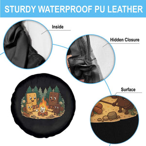 Funny Smores Camping Spare Tire Cover Marshmallow Chocolate Fire TS12 Print Your Wear