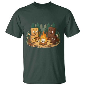 Funny Smores Camping T Shirt Marshmallow Chocolate Fire TS12 Dark Forest Green Print Your Wear