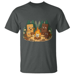 Funny Smores Camping T Shirt Marshmallow Chocolate Fire TS12 Dark Heather Print Your Wear