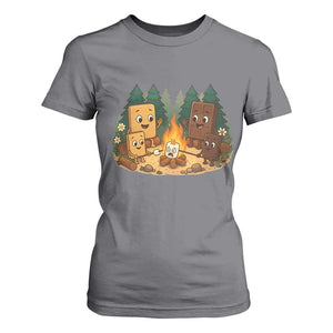 Funny Smores Camping T Shirt For Women Marshmallow Chocolate Fire TS12 Charcoal Print Your Wear