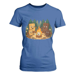 Funny Smores Camping T Shirt For Women Marshmallow Chocolate Fire TS12 Royal Blue Print Your Wear