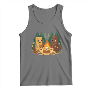 Funny Smores Camping Tank Top Marshmallow Chocolate Fire TS12 Black Heather Print Your Wear