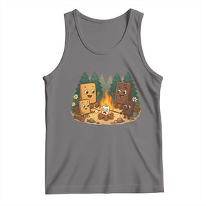 Funny Smores Camping Tank Top Marshmallow Chocolate Fire TS12 Deep Heather Print Your Wear