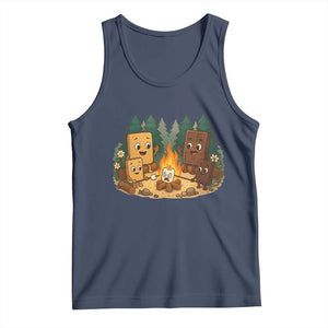 Funny Smores Camping Tank Top Marshmallow Chocolate Fire TS12 Navy Print Your Wear