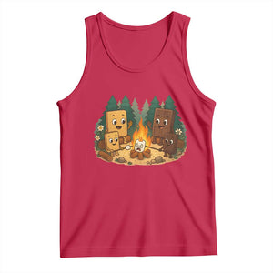 Funny Smores Camping Tank Top Marshmallow Chocolate Fire TS12 Red Print Your Wear