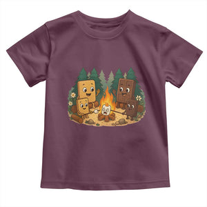 Funny Smores Camping Toddler T Shirt Marshmallow Chocolate Fire TS12 Maroon Print Your Wear