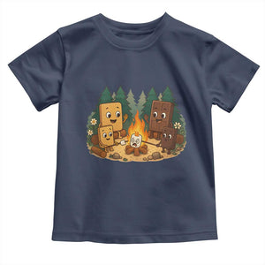 Funny Smores Camping Toddler T Shirt Marshmallow Chocolate Fire TS12 Navy Print Your Wear
