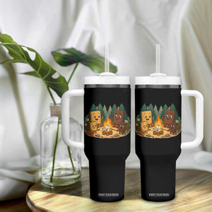 Funny Smores Camping Tumbler With Handle Marshmallow Chocolate Fire TS12 Print Your Wear