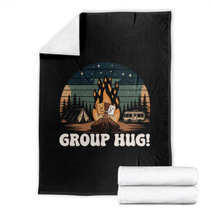 Funny Smores Camping Throw Blanket Group Hug TS12 Black Print Your Wear