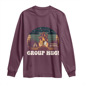 Funny Smores Camping Long Sleeve Shirt Group Hug TS12 Maroon Print Your Wear
