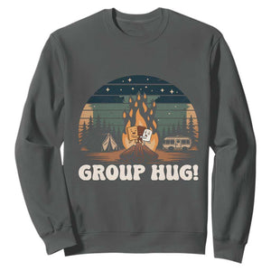 Funny Smores Camping Sweatshirt Group Hug TS12 Dark Heather Print Your Wear