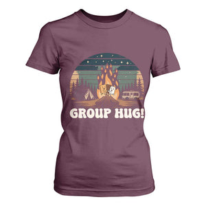 Funny Smores Camping T Shirt For Women Group Hug TS12 Maroon Print Your Wear