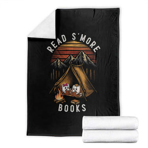 Book Lover Gift Throw Blanket Read Smore Books Camping Humor TS12 Black Print Your Wear