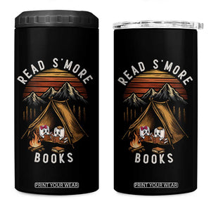 Book Lover Gift 4 in 1 Can Cooler Tumbler Read Smore Books Camping Humor TS12 One Size: 16 oz Black Print Your Wear