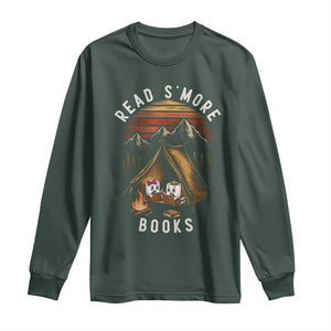 Book Lover Gift Long Sleeve Shirt Read Smore Books Camping Humor TS12 Dark Forest Green Print Your Wear