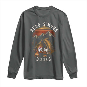 Book Lover Gift Long Sleeve Shirt Read Smore Books Camping Humor TS12 Dark Heather Print Your Wear