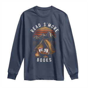 Book Lover Gift Long Sleeve Shirt Read Smore Books Camping Humor TS12 Navy Print Your Wear