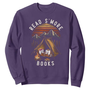 Book Lover Gift Sweatshirt Read Smore Books Camping Humor TS12 Purple Print Your Wear