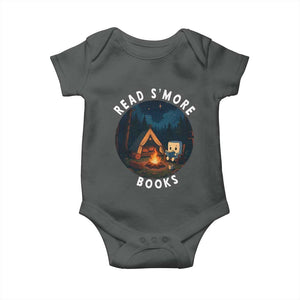 Camping Lover Baby Onesie Read Smore Books Funny Smores TS12 Dark Heather Print Your Wear