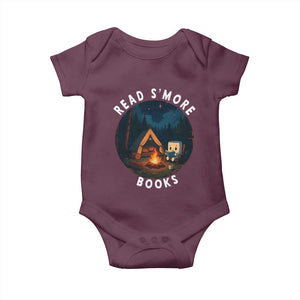 Camping Lover Baby Onesie Read Smore Books Funny Smores TS12 Maroon Print Your Wear