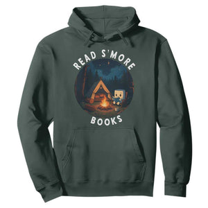 Camping Lover Hoodie Read Smore Books Funny Smores TS12 Dark Forest Green Print Your Wear