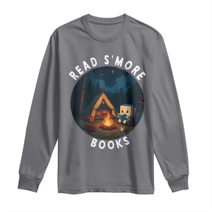 Camping Lover Long Sleeve Shirt Read Smore Books Funny Smores TS12 Charcoal Print Your Wear