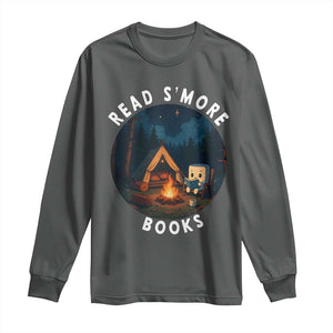 Camping Lover Long Sleeve Shirt Read Smore Books Funny Smores TS12 Dark Heather Print Your Wear
