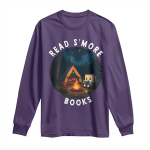 Camping Lover Long Sleeve Shirt Read Smore Books Funny Smores TS12 Purple Print Your Wear