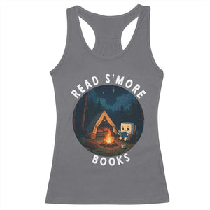 Camping Lover Racerback Tank Top Read Smore Books Funny Smores TS12 Charcoal Print Your Wear