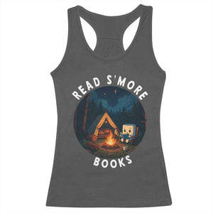 Camping Lover Racerback Tank Top Read Smore Books Funny Smores TS12 Dark Heather Print Your Wear
