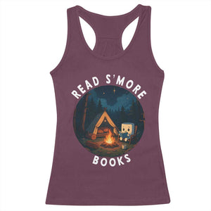 Camping Lover Racerback Tank Top Read Smore Books Funny Smores TS12 Maroon Print Your Wear