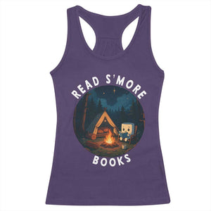 Camping Lover Racerback Tank Top Read Smore Books Funny Smores TS12 Purple Print Your Wear