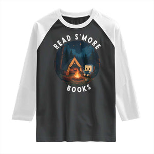 Camping Lover Raglan Shirt Read Smore Books Funny Smores TS12 Black White Print Your Wear