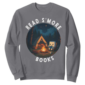 Camping Lover Sweatshirt Read Smore Books Funny Smores TS12 Charcoal Print Your Wear