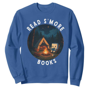 Camping Lover Sweatshirt Read Smore Books Funny Smores TS12 Royal Blue Print Your Wear