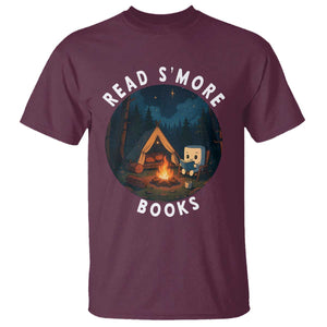 Camping Lover T Shirt Read Smore Books Funny Smores TS12 Maroon Print Your Wear