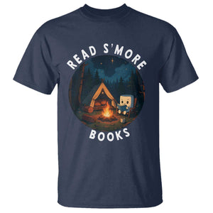 Camping Lover T Shirt Read Smore Books Funny Smores TS12 Navy Print Your Wear