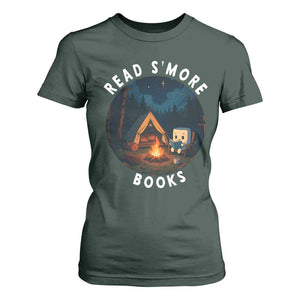 Camping Lover T Shirt For Women Read Smore Books Funny Smores TS12 Dark Forest Green Print Your Wear
