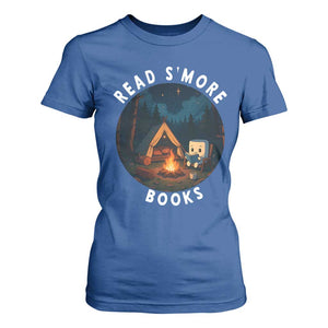 Camping Lover T Shirt For Women Read Smore Books Funny Smores TS12 Royal Blue Print Your Wear