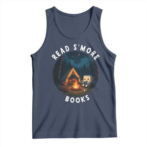 Camping Lover Tank Top Read Smore Books Funny Smores TS12 Navy Print Your Wear